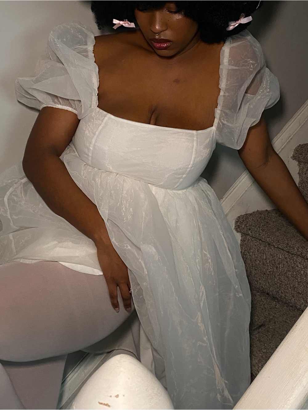 NAKD Organza Volume Mini Dress